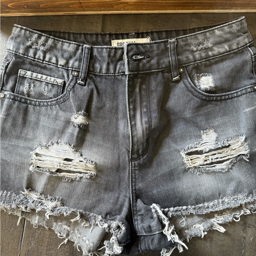 Garage Gray Distressed Jean Shorts